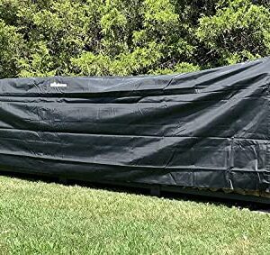 Woodhaven 16 Foot Waterproof Full Cover - Covers 1 Cord Outdoor Firewood Rack - Reinforced Vinyl With Velcro Straps - Keeps Logs Dry (Black)