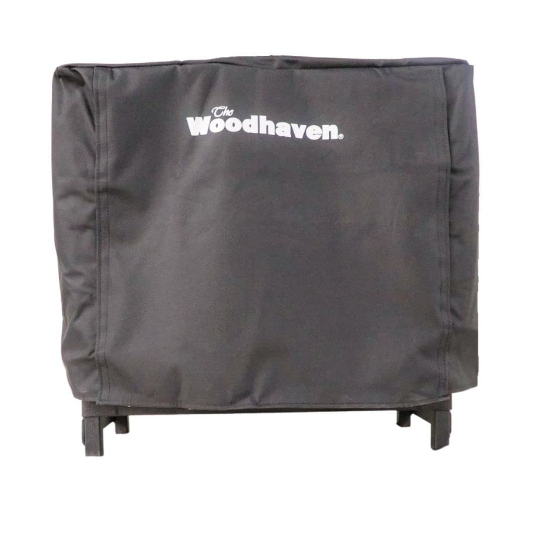 Woodhaven 2 Foot Waterproof Full Cover - Covers 2 Foot Indoor Firewood Rack - Reinforced Vinyl With Velcro Straps - Keeps Logs Dry (Black)