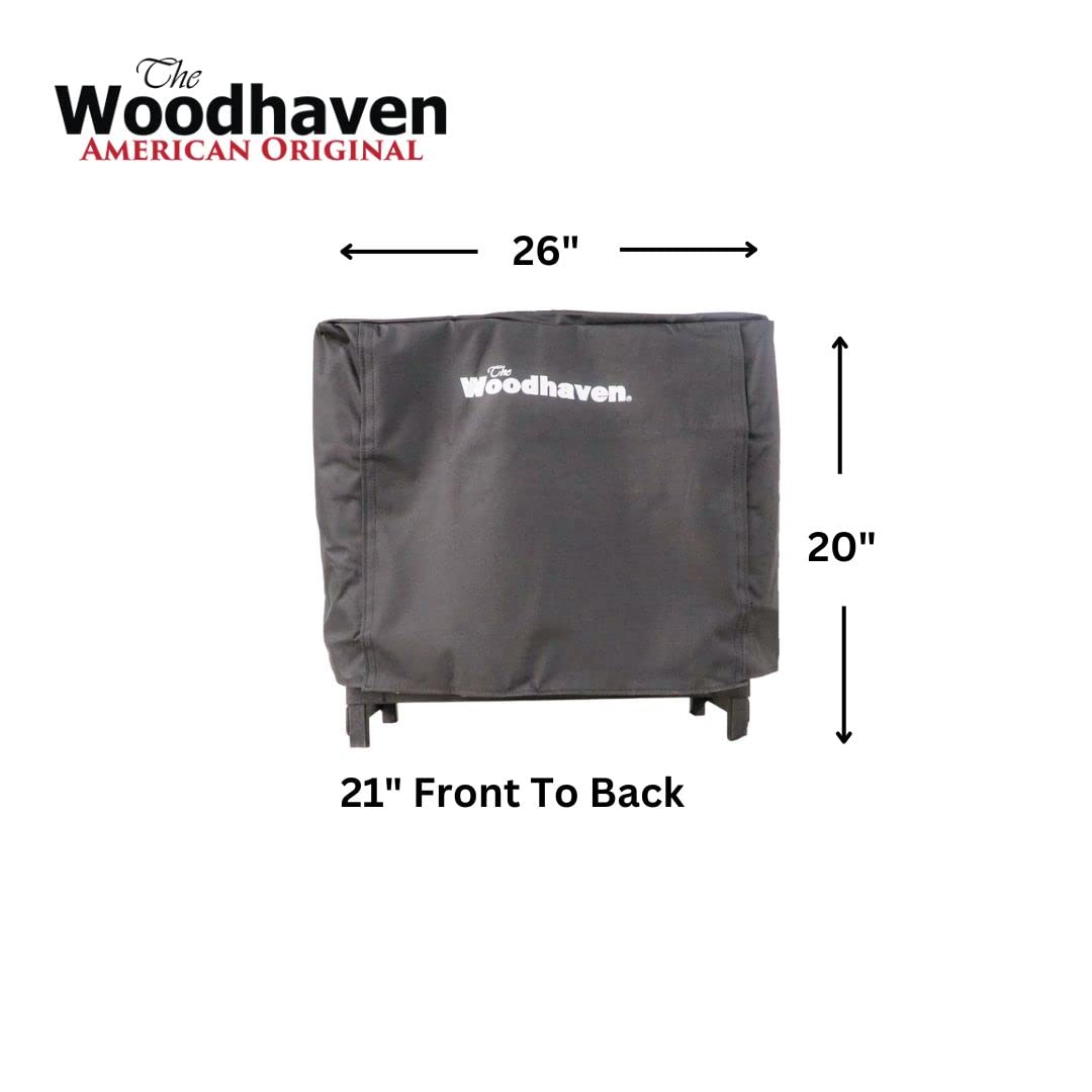 Woodhaven 2 Foot Waterproof Full Cover - Covers 2 Foot Indoor Firewood Rack - Reinforced Vinyl With Velcro Straps - Keeps Logs Dry (Black)