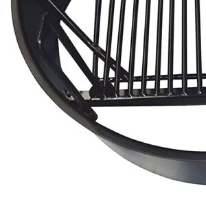 Yard Tuff YTF-36FRG Steel Outdoor 36 Inch Diameter Fire Pit Ring w/ Adjustable 300 Square Inch Grate Height, Thick Metal 3 Foot Campfire Liner, Black