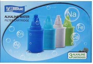 wellblue 3 pack replacement alkaline filters- blue