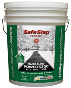 safe step power 6300 enviro blend melts ice down to - 10 f / - 23 c 40 lbs.