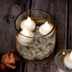 IMAGE Floating Candles, Flameless Floating LED Tea Lights 12 Pack Waterproof Tealight Candles for Wedding Party Spa Home Indoor Outdoor Decor-Warm White