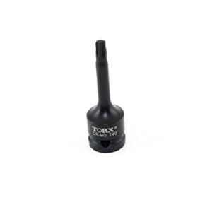 TEMO T40 3 Inch Long Torx Star 6 Point Black Impact Bit Socket Auto Repair Tool 1/2 Inch Square Drive