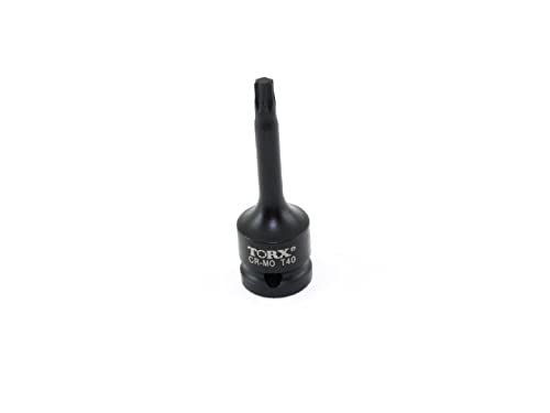 TEMO T40 3 Inch Long Torx Star 6 Point Black Impact Bit Socket Auto Repair Tool 1/2 Inch Square Drive