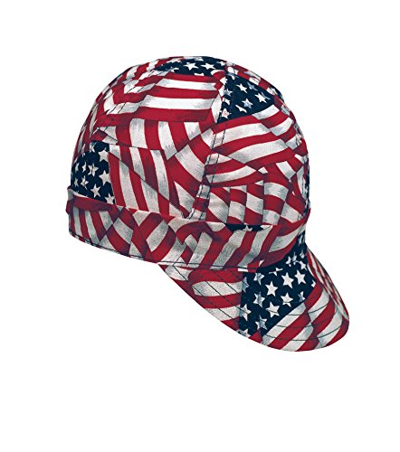 Mutual Industries 00336-00000-0007 Kromer USA Flag Style Welder Cap 7, Cotton, Length 5", Width 6"