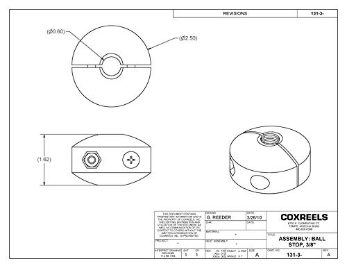 Coxreels 131-3 Ball Stop for Spring Driven Hose Reels | Air Hose Reel Stopper | Commercial or Industrial Air Hose Ball Stop | Rubber Hose Stopper | Hose Reel Stop for Air or Water | 4.2” x 1” x 2.6” 198 characters