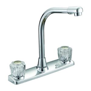 ez-flo 10178lf two-handle high-arc washerless kitchen faucet, 9-13/16 inch spout height, chrome