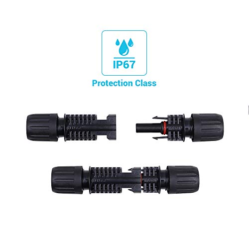 RENOGY Pair Male/ Female Solar Panel Cable Connectors Double Seal Rings for Better Waterproof Effect