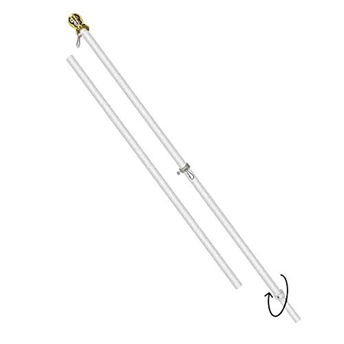 6ft Spinning Flag Pole – White