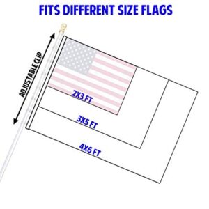 6ft Spinning Flag Pole – White