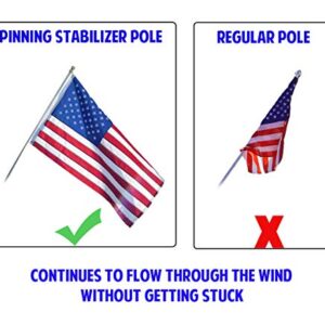 6ft Spinning Flag Pole – White