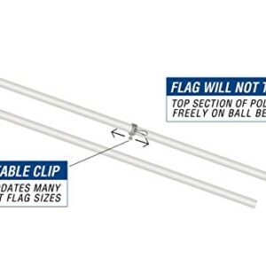 6ft Spinning Flag Pole – White