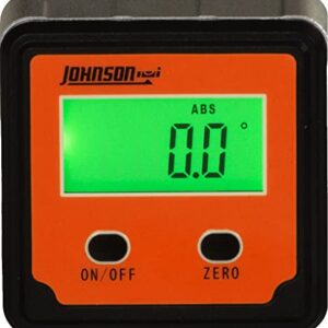 Johnson Level & Tool 1886-0000 Magnetic Digital Angle Locator w/ 2 Buttons, Orange, 1 Locator