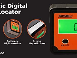 Johnson Level & Tool 1886-0000 Magnetic Digital Angle Locator w/ 2 Buttons, Orange, 1 Locator