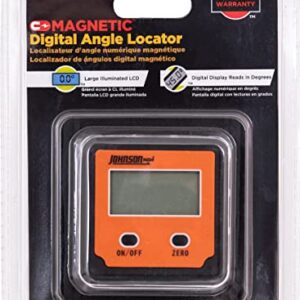 Johnson Level & Tool 1886-0000 Magnetic Digital Angle Locator w/ 2 Buttons, Orange, 1 Locator