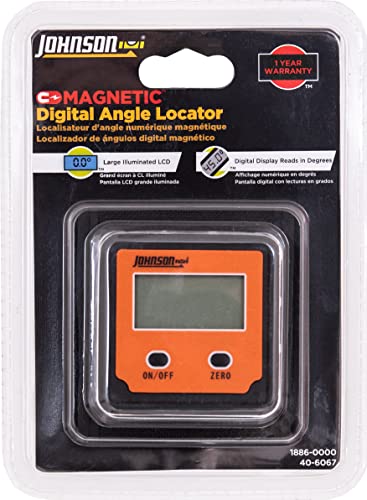 Johnson Level & Tool 1886-0000 Magnetic Digital Angle Locator w/ 2 Buttons, Orange, 1 Locator