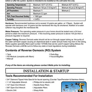 Watts Premier Six Stage Reverse Osmosis System, 521934