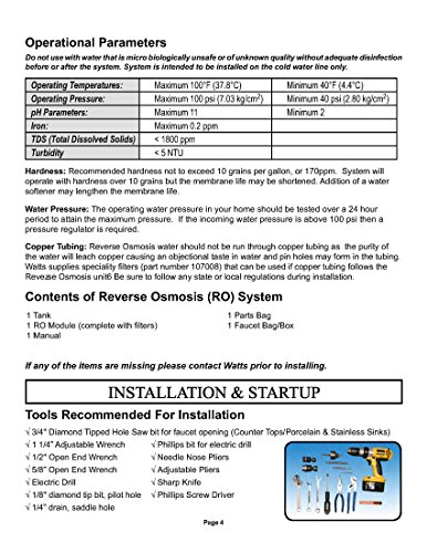 Watts Premier Six Stage Reverse Osmosis System, 521934