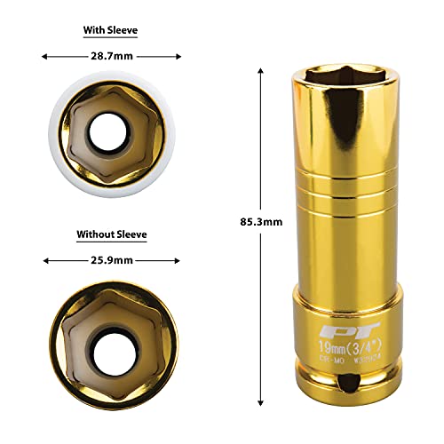 Performance Tool W32924 1/2-Inch Impact Drive 19mm/3/4 Thin Wall Socket , Gold