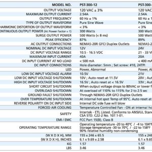 Samlex PST-300-12 PST Series Pure Sine Wave Inverter - 300 Watt