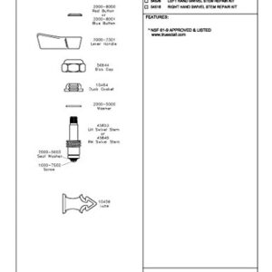 Fisher 54518 Right Hand Swivel Stem Repair Kit, Stainless Steel