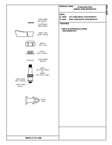 Fisher 54518 Right Hand Swivel Stem Repair Kit, Stainless Steel