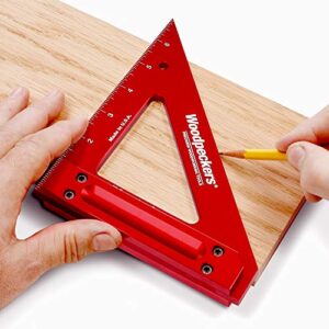 Woodpeckers Carpenters Precision Square, 6 Inch, Combination 90 and 45 Degree, Red Anodized Aluminum, Woodworking Tools Made in The USA for Carpentry Furniture Building