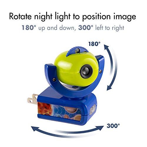 Projectables 13347 Six Image LED Plug-In Night Light, Green and Blue, Light Sensing, Auto On/Off, Projects Solar System, Earth, Moon, Safari, Aquarium, and Coral Reef on Ceiling, Wall, or Floor