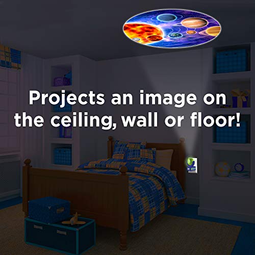 Projectables 13347 Six Image LED Plug-In Night Light, Green and Blue, Light Sensing, Auto On/Off, Projects Solar System, Earth, Moon, Safari, Aquarium, and Coral Reef on Ceiling, Wall, or Floor