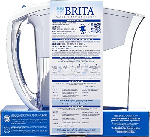 Brita Small 6 Cup Water Filter Pitcher with 1 Standard Filter, BPA Free – Space Saver, White