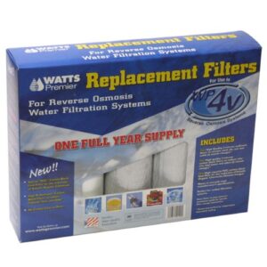 Watts Premier 500124 Annual Water Filter Replacement Pack, 5 Piece Set, White/Blue