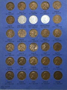 complete lincoln wheat penny cent collection album 1941 - 1958 p d s set