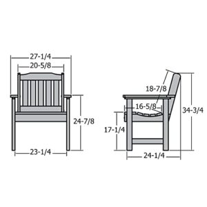 Highwood AD-CHGL1-ACE Lehigh Garden Chair, Weathered Acorn