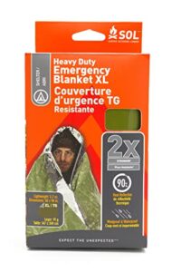 survive outdoors longer heavy duty emergency blanket, 5 x 8 ft green