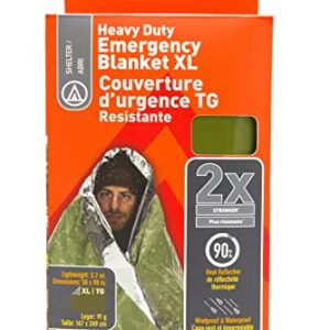 Survive Outdoors Longer Heavy Duty Emergency Blanket, 5 x 8 ft Green