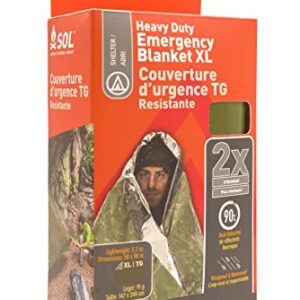 Survive Outdoors Longer Heavy Duty Emergency Blanket, 5 x 8 ft Green