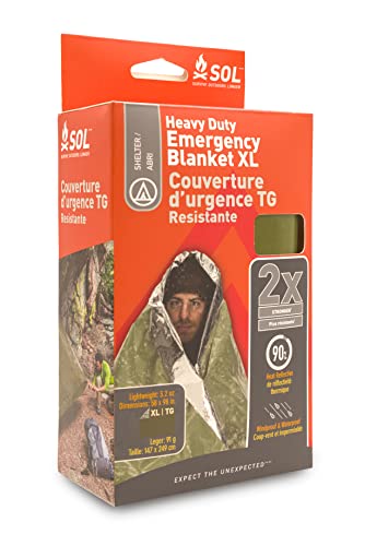 Survive Outdoors Longer Heavy Duty Emergency Blanket, 5 x 8 ft Green