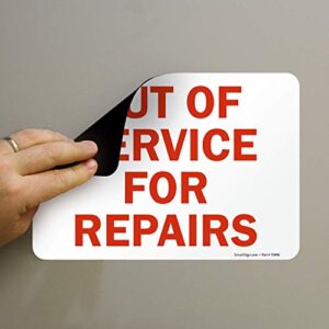 SmartSign - U9-1911-MG_7x10 "Out of Service for Repairs" Sign | 7" x 10" Magnetic Red on White