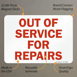 SmartSign - U9-1911-MG_7x10 "Out of Service for Repairs" Sign | 7" x 10" Magnetic Red on White