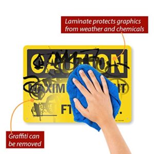 SmartSign "Caution - Maximum Height __ Ft __ In" Write-On Sign | 10" x 14" Aluminum