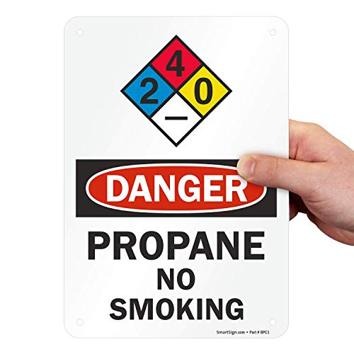 SmartSign "Danger - Propane, No Smoking" NFPA Sign | 7" x 10" Aluminum