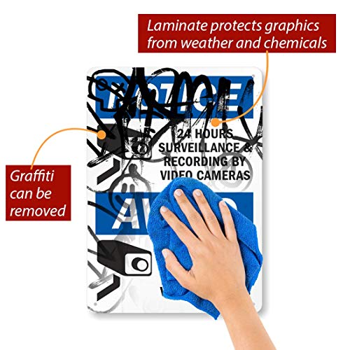"Notice - 24 Hours Surveillance By Video Cameras" Bilingual Sign By SmartSign | 10" x 14" Aluminum