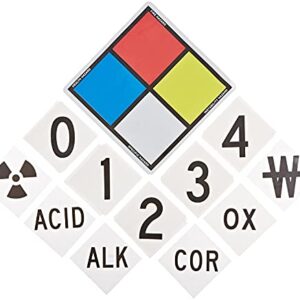 SmartSign NFPA Adhesive Label Kit (Placard, Digits & Symbols) | 8.5" Tall (Tip-to-Tip) Diamond Laminated Vinyl, 6" x 6"