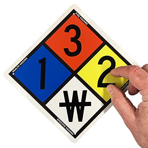 SmartSign NFPA Adhesive Label Kit (Placard, Digits & Symbols) | 8.5" Tall (Tip-to-Tip) Diamond Laminated Vinyl, 6" x 6"