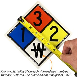 SmartSign NFPA Adhesive Label Kit (Placard, Digits & Symbols) | 8.5" Tall (Tip-to-Tip) Diamond Laminated Vinyl, 6" x 6"