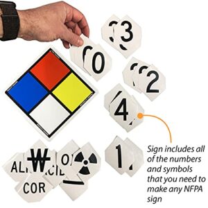 SmartSign NFPA Adhesive Label Kit (Placard, Digits & Symbols) | 8.5" Tall (Tip-to-Tip) Diamond Laminated Vinyl, 6" x 6"