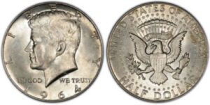 1964 - silver kennedy half dollar uncirculated us mint