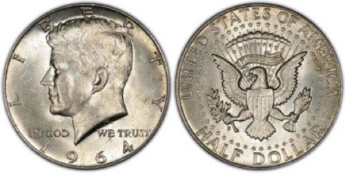 1964 - Silver Kennedy Half Dollar Uncirculated US Mint