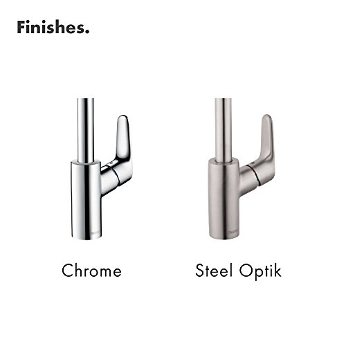 hansgrohe Bath and Kitchen Sink Soap Dispenser, Contemporary Premium Modern in Stainless Steel Optic, 04539800 Small